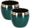 KOTARBAU® 2er Set Keramik-Blumentopf Übertopf Grün-Gold Rund 125 mm