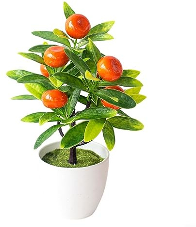 EpheyFIF Artificial Orange Tree Fake House Green Plant Fruits Decoration with Plastic Pot Realistic Leaves for Home Table Office Garden Indoor Outdoor