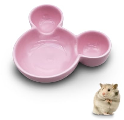 LuckyOpt Hamster Napf, Niedlicher Keramik Hamster Meerschweinchen Napf Leicht Zu Reinigen, Futterschale für Igel, Nagetiere (Rosa)