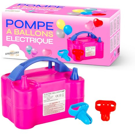 Sparklers Club Pompe à Ballons Électrique 600W Double Embout Rose