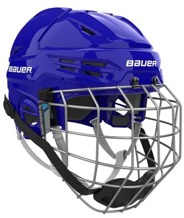 Bauer Re-Akt 55 Hockey Helmet Combo with Facemask, Senior (Royal Blue, Medium)