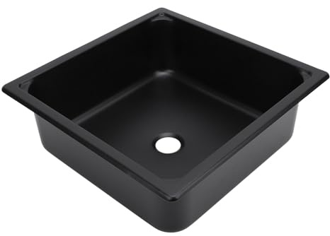 Single Bowl Bar Diskbänk 13,8 X 13,8 Köksdiskbänk i Rostfritt Stål för Husbil, Foodtruck, Båt med 40 Mm Avloppshål (Svart sprutplast)