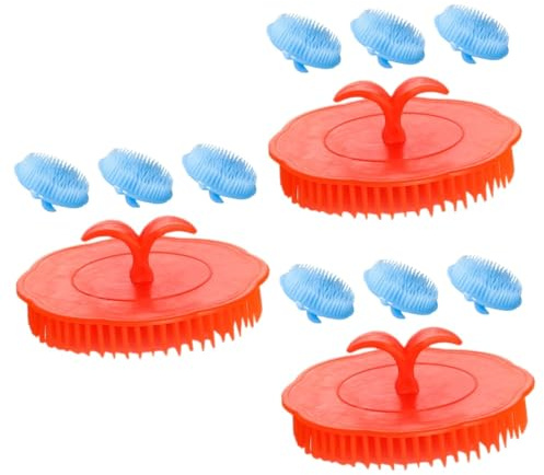 SAFIGLE 3 Series Cepillo De Champú Aceitoso Desenredar El Cabello Depurador De Cabello Para El Cuero Cabelludo Cepillo Para Lavar El Cabello Educación Física Color Aleatorio 4 Piezas X 3