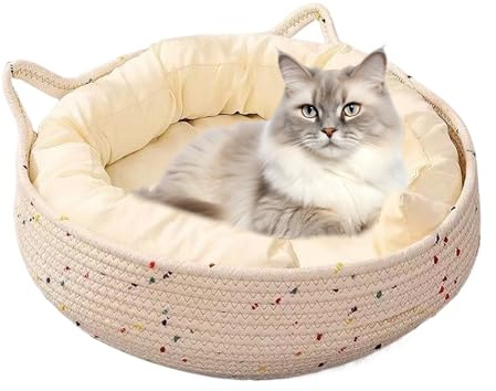Cat Bed Round Small Dog Bed Cat Nest Scratching Cushion Nest Soothing Sleeping Place for Kittens and Small Dogs Home Accessory Indoor and Outdoor
