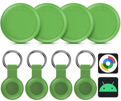 Android Smart Tracker Tag, 4 Pack Air Tracker Tag Buscador de Objetos Bluetooth Funciona con Buscar Google,SmartTag Tracker Localizador Bluetooth, Rastreador para Llaves, Cartera, Equipaje