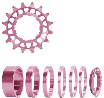 our fave Kassette - Set di conversione per bicicletta a velocità singola, 16T 18T, con distanziatore e anelli di bloccaggio