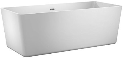 Elisa Freestanding Bath | Double Skinned Acrylic Bathtub | White Square Modern Bath | 1500 x 705