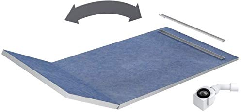 VBChome Duschelement 130+50x90x5/10,5cm PLATE Duschboard Extra Flach Beflisbar Duschrinne 3cm Abdeckung Ablauf SLIM LUX
