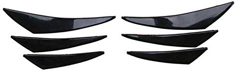 Topteng 6 alette spoiler universali per auto; alette spoiler per paraurti anteriore, colore nero lucido