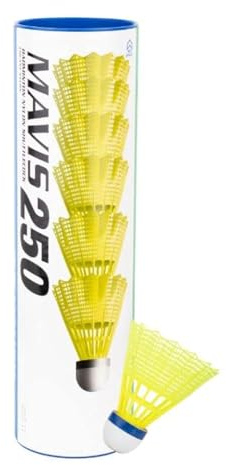 YONEX Mavis 250 Badmintonball gelb 6 Stück Nylonshuttle: Farbe:red/Fast