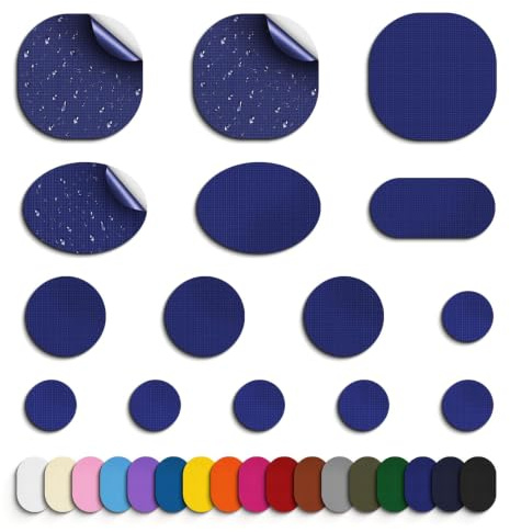 Skystuff Down Jacket Repair Patch, 45pcs Self-Adhesive Nylon Repair Patches | Waterproof Fabric Repair Tape Patch for Sofa, Down Jackets,Tents, Sleeping Bags, Backpack, Clothing, Puffer Coats,Royal Blue