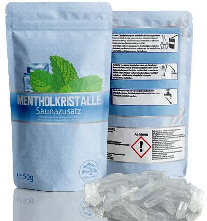 50 g de cristaux de menthol - 100 % pur et naturel - Cristaux de sauna