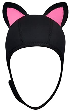 Cat Ears Scuba Diving Hood for Women and Children - Wear, Pink Ear M