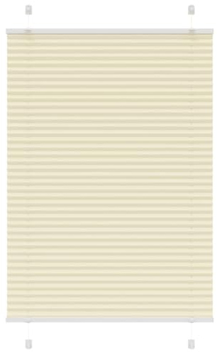 vidaXL Estor Plisado Crema 95x150 cm Tela Ancho 94,4 cm Poliéster, Estor Plisado para Ventana, Estor Plisado para Ventana, Estor Tipo acordeón para Ventana