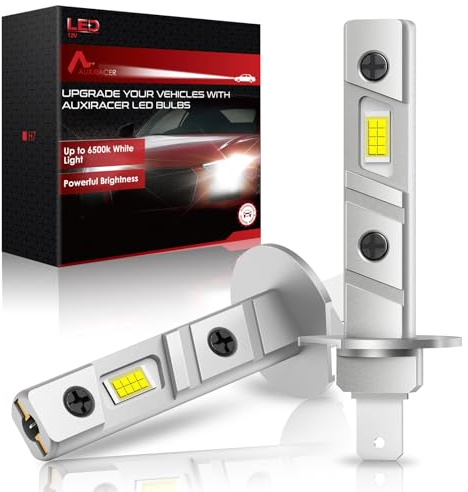 AUXIRACER H1 LED ，30000LM 6500K 12V blanco furgoneta, coche y moto faros, LED H1 reemplazo para lámparas halógenas y de xenón, 2 bombillas