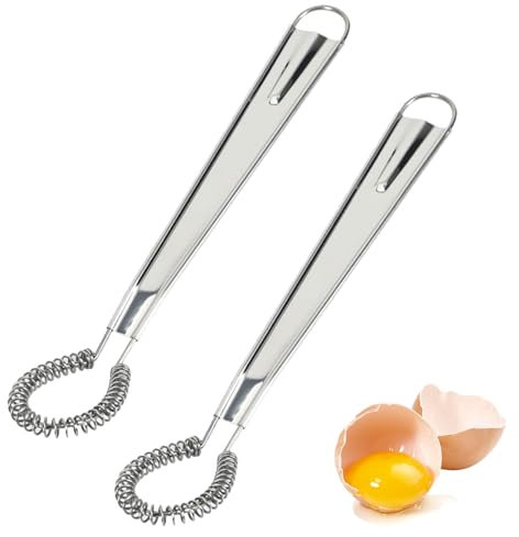 2 Pz Mini Frusta Da Cucina In Acciaio Inossidabile, Piccola Frusta Da Cucina, Mini Frusta A Spirale, Utensili Da Cucina In Acciaio Inox Miscelatore Salsa A Mano, Per Mescolare/Sbattere Utensili Da