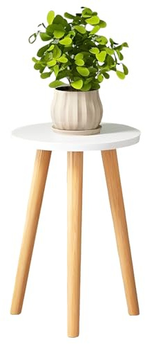 SFHKZCM Plant Stand Indoor Outdoor - Flower Pot Holder Shelf for Garden, Balcony, Living Room - 30x40cm Plant Shelf for Succulents, Herbs, Potted Plants - Rustic Warm White Wooden Storage Rack