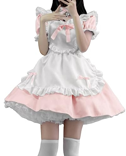 French Maid Robe de cosplay classique pour femme - Costume sexy Lolita - Oktoberfest - Uniforme d'école - Pour adulte - Halloween - Carnaval - Robe de fête