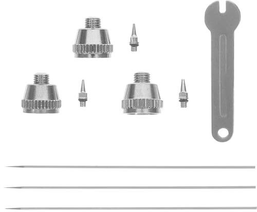 Alipis Ugelli per Aerografo e Aghi in Acciaio Inox Ugelli in Rame Autentico Accessori per Aerografo Tappi per Ugello Parti di Ricambio per Spruzzatori Professionali