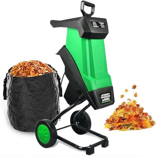 Broyeur De Jardin Électrique 2400W Silencieux Avec Sac 50L, Déchiqueteuse À Bois Portable 40mm Pour Branches Et Feuilles, Moteur Puissant 4500RPM Pour Entretien Du Jardin