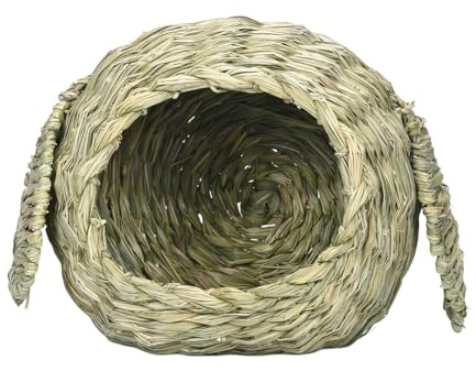 Grass House | Grass Animal Hut Hideaway - Bunny House Play Hideaway Bed Mat Chew Toy for Guinea Pigs Gerbils Hamster