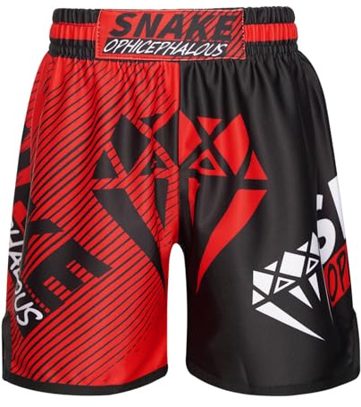 Runhomal Short de Boxe Garcon Enfant MMA Kic-Boxing Fitness Training Fight Pantalon Court de Sport Kick Boxe Entraînement Grappling Muay Thai Combat 3-16 Ans Type C 11-12 Ans
