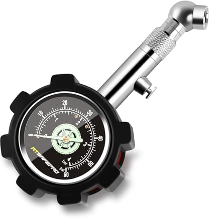 ATsafepro Tyre Pressure Gauge UK 4 bar 60 psi,Car Tyre Pressure Checker Certified ANSI B40.1 Accurate with Large 1.5 Glow Dial, Professional Mechanical Tyre Gauge Meter for Motorcycles,Cars,Trucks
