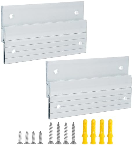 Ayiciel Z-Klemmen Zum Aufhängen, Hochbelastbares Französischen Schienen Bilderaufhänger Ineinandergreifende Fotorahmenhaken Aufhängungssystem Spiegel Aufhänger Wandhalterung (10cm, 2Paar)