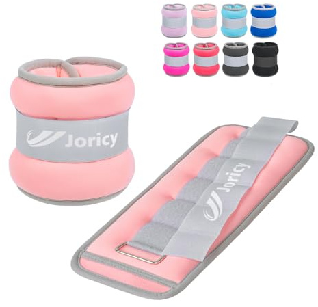 Ankle Weights Set, Wrist Weights Set 1kg Weights a Pair Arm Leg Weights for Women Men with Adjustable Straps, Exercise Weights for Walking, Running, Yoga, Training, Gym Workout, Pink