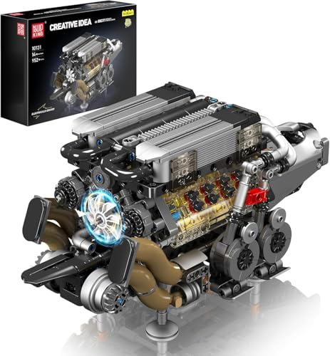 Mould King 10131 Technic W16 kit motore blocchi da costruzione motore modello motore morsetto simulazione motore con quattro turbocompressori Kit motore per adulti (952 parti)