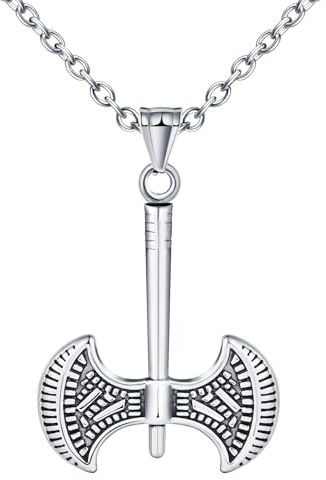 INFINIONLY Hommes Colliers Hache en Acier Inoxydable Pendentif Créatif Collier Amulette Hip Hop Bijoux Fantaisie Adolescents Accessoires Décoration