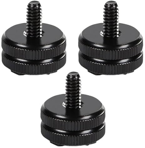 MEXRUMI 3 Pièces Adaptateur Griffe Camera Daptateur Hot Shoe Vis D'Adaptation Filetage 1/4 Vis De Trépied 1/4 Pour Microphone Flashs Moniteur Appareils Photo Caméscopes