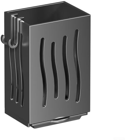 Zilimontt Porte-ustensiles de cuisine, pour comptoir, ustensiles de cuisine, porte-ustensiles de cuisine, pour spatule, porte-ustensiles (noir)