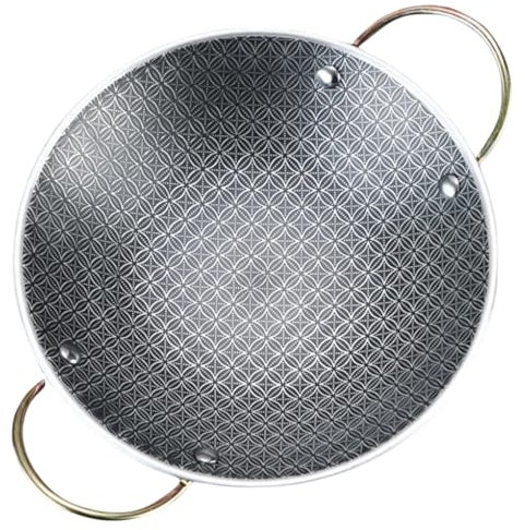 DECHOUS Padella Per Paella in Acciaio Inox Pentola Da Cucina Con Doppio Manico Per Padelle Da Cucina