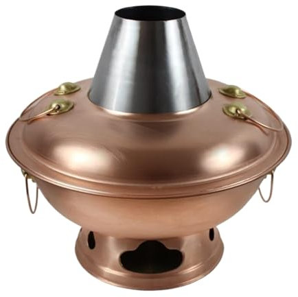 DONGGANSHI Olla de Cobre de Pekín, Estilo Chino, de carbón, de Cobre, Antigua, Hecha a Mano (38 cm)