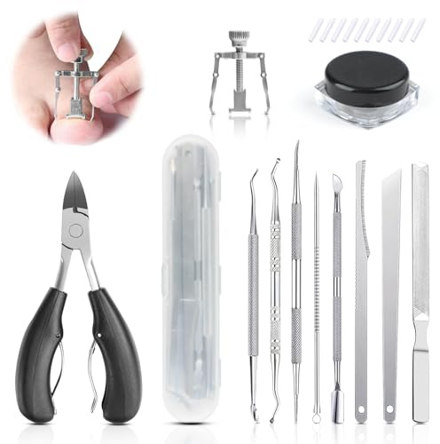 Ongle Incarné Kit, 22Pcs Pedicure Professionnel pour Pied Kit de Correction D'ongles Incarnés Coupe Ongle Pied Kit de Soin des Pieds en Acier Inoxydable Kit Pedicure pour Usage Domestique