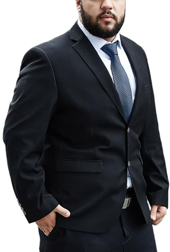 Veste De Costume Pour Homme De Grande Taille, Jacket De Costume De Mariage Droite À Deux Boutons, Veste De Costume Habillée(Black,8X-Large)