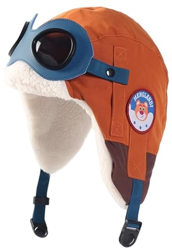 Gorro de Invierno para niños con Orejeras Gorro de Cazador cálido a Prueba de Viento con Forro Polar para niños niñas de 4 a 12 años Trapper marrón, con Orejeras, Invierno con, K