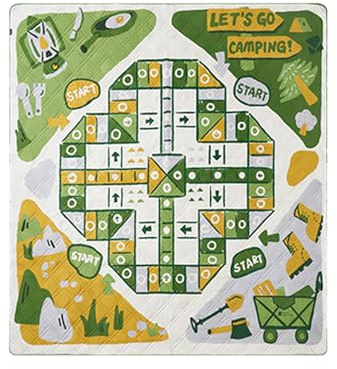 Tappetino da picnic, lavabile in lavatrice, grande coperta da picnic a tema gioco, per campeggio, festival musicali, spiaggia, soggiorno, prato, cortile