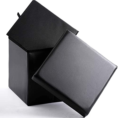 Zedelmaier Sitzhocker Sitzwürfel mit Stauraum Fußbank Truhen Aufbewahrungsbox faltbar belastbar bis 300 kg, Deckel abnehmbar, 38 x 38 x 39 cm,Kunstleder…