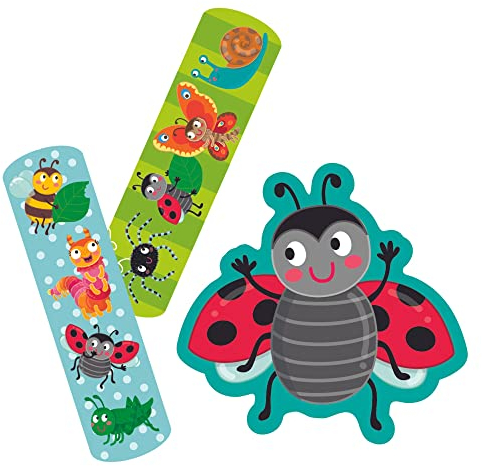 moses. Krabbelkäfer Pflaster, Pflasterbox für kleine Verletzungen und Wunden, mit niedlichen Tiermotiven, 20 Heftpflaster in zwei unterschiedlichen Größen in einer Metalldose