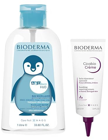 ABCderm H2O 1L + CICABIO Heilungscreme 100 ml | reinigt sanft | beruhigt Irritationen | Beruhigt und lindert das Unwohlsein | respektiert das Gleichgewicht der Haut