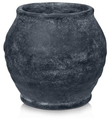 Arborus Rustic Vase for Flowers 15CM Small Cement Pot 4.7 Opening Lightslategray Planter Vintage Farmhouse Vase for Pampas Grass Dry Plants Living Room Table Entryway Bathroom Shelf Mantel Home Decor