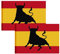 Lot de 2 drapeaux de l'Espagne avec taureau, 90 cm x 150 cm, grand avec passant pour mât et cordons pour fixer, léger, pour sport, football, manifestations