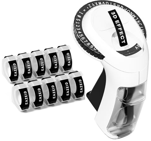 EazeID Label Maker Embossing, Embossed Label Maker Labels-Waterproof