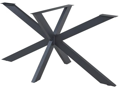 [en.casa] Tischbeine Oberau Tischgestell Metall für Esstisch Schreibtisch 120 x 68 x 71 cm Tischfüße Spider Tischuntergestell Schwarz