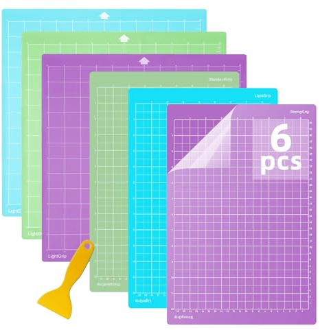Alfombrillas de corte GIOVARA 6 Pcs 12 * 12 Pulgadas 32.6 cm x 34.5 cm para cricut Joy Xtra Variety Grip Mat