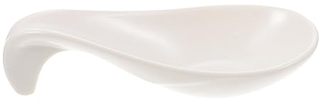 VALICLUD 1pezzi Cucchiaio in Ceramica Bianca Per Uova Di Pesce e Fegato D'oca Design Creativo Poggia Cucchiaio Da Cucina Utensile Elegante Per Casa e Ristoranti