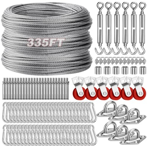 TRUCFUSION Batting Cage Tension Kit for 70FT Nets, Heavy Duty Batting Cage Cable Kit, DIY for Schools College & Training Facilities Hitting Tunnels