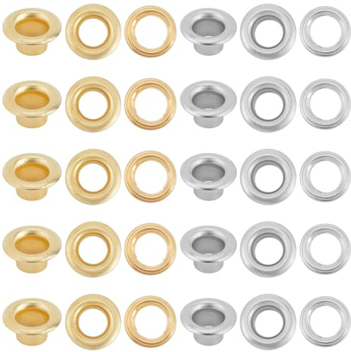 GORGECRAFT 200 lot de 2 œillets D'Identification de Couleurs Œillets Métalliques de 5mm Œillets Auto Adhésifs Mini Œillets de Culture à Dile Quicklet avec Rondelles pour Réparation de Perles Vêtements